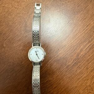 Coach Silver Watch with Logo Band